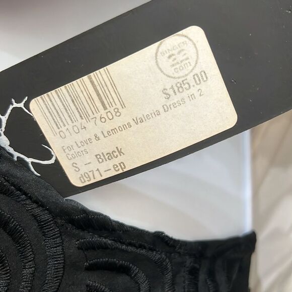 For Love And Lemons Black Cut Out Flared Cocktail Dress VNeck Long Sleeve Mini - Picture 9 of 15
